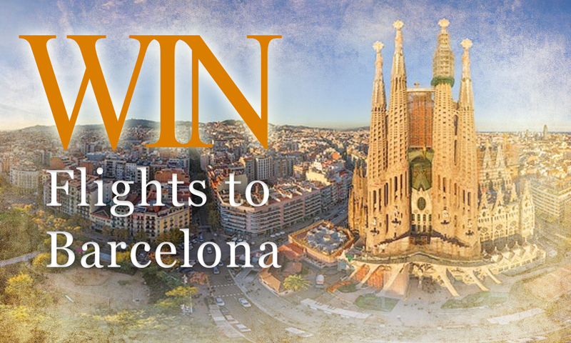 Win 2 Flights to Barcelona!